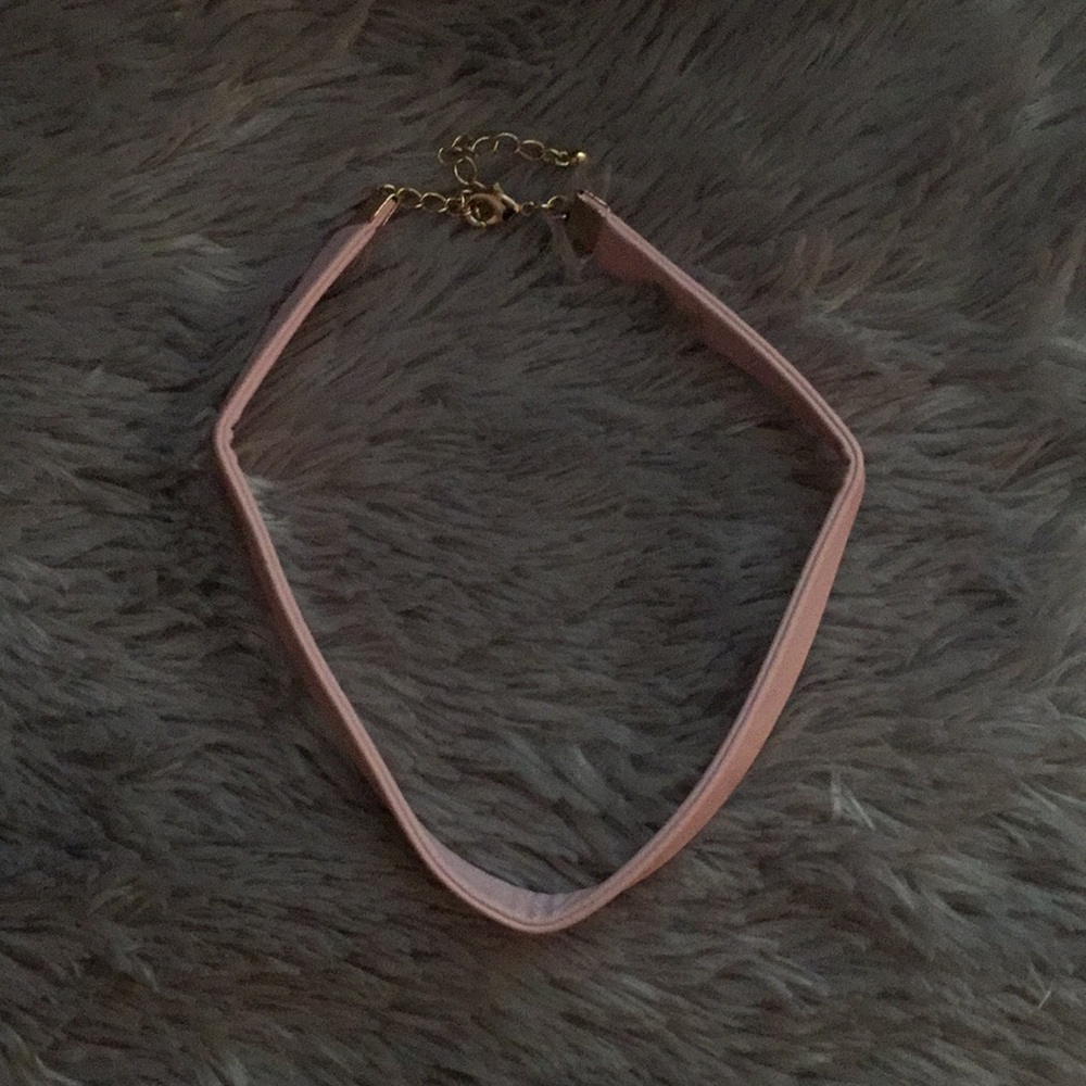 Pink Leather Choker